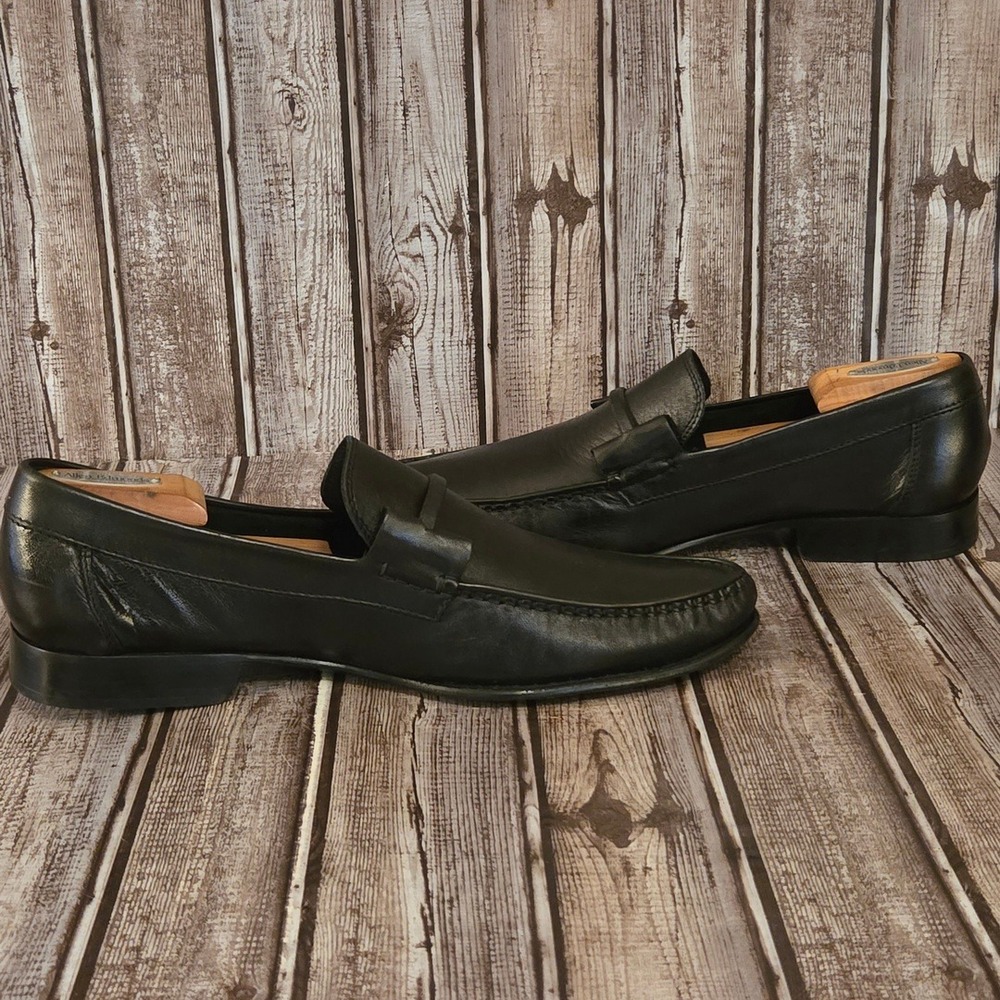 Sz 11 M Mens Bruno Magli Tabarro Mens Black Leather Loafers Dress Shoes EUC! - Picture 5 of 9